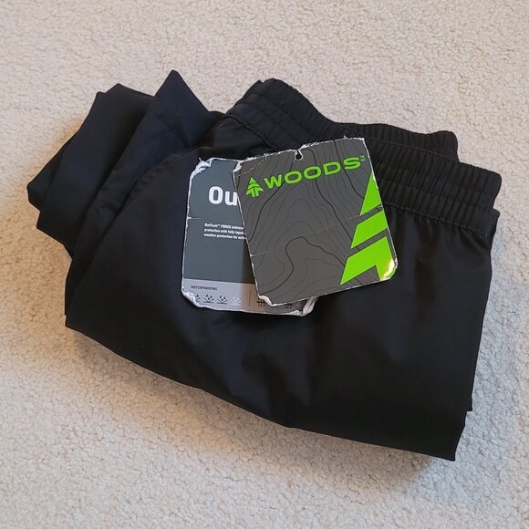 Woods black waterproof rainpaints Kids Large (fits women XS to S) - Picture 2 of 11